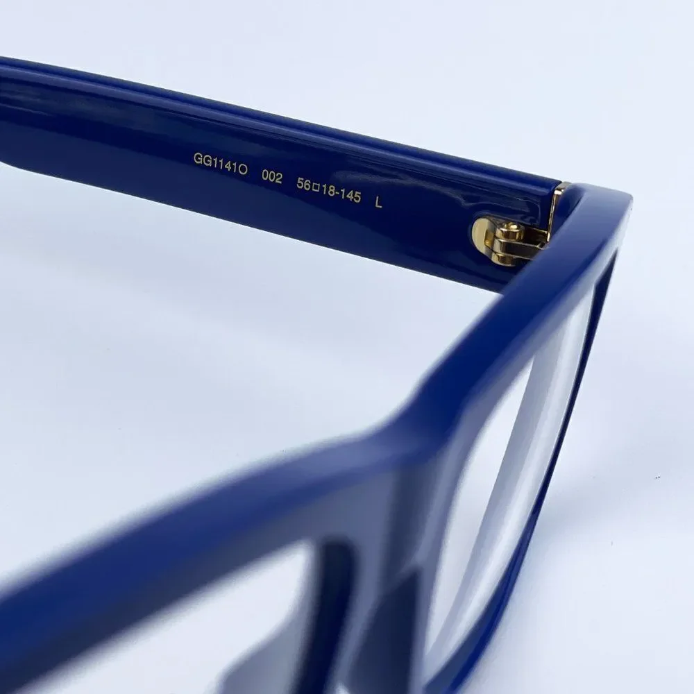 NEW Gucci  GG1141O 002 Blue Square Men Eyeglasses